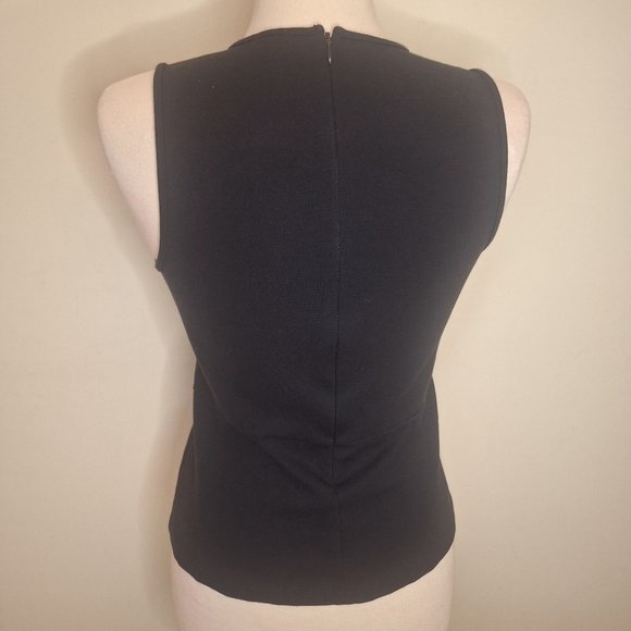 J. Crew Ponte Knit Peplum Crochet Detail Tank Black Size Small - Picture 7 of 10